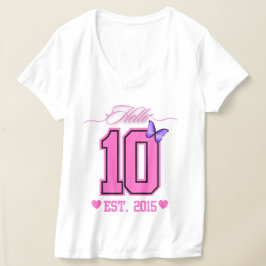 Hello Ten Digits Niedlich Coquette 10. Geburtstags T-Shirt