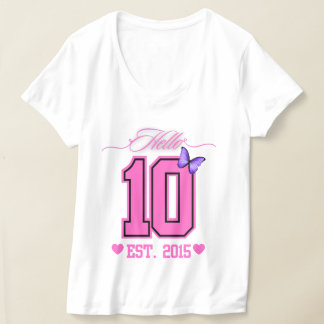 Hello Ten Digits Niedlich Coquette 10. Geburtstags T-Shirt