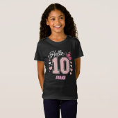 Hello Ten Double 10th Birthday Girl Personalisiert T-Shirt (Vorne ganz)