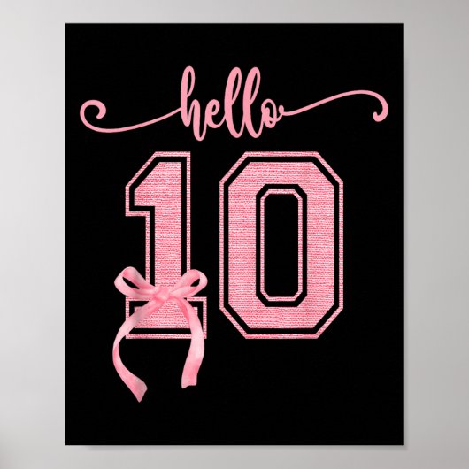 Hello Ten Double Digits Niedlich Coquette Bow 10. Poster (Vorne)