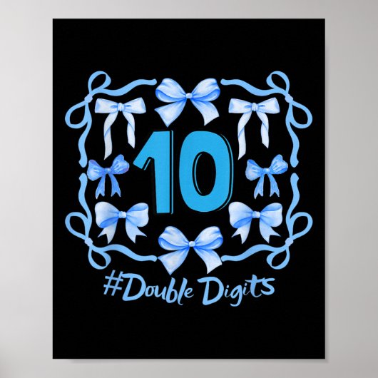Hello Ten Double Digits Niedlich Coquette Bow 10. Poster (Vorne)