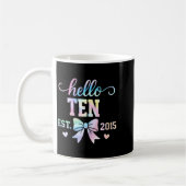 Hello Ten Est 2015 Coquette Bow 10th Birthday Girl Kaffeetasse (Links)