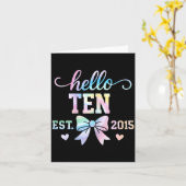 Hello Ten Est 2015 Coquette Bow 10th Birthday Girl Karte (Gelbe Blume)
