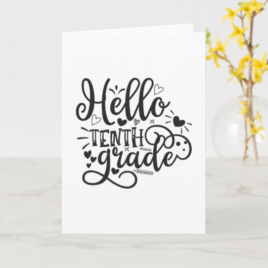 Hello Tenth Grade Karte (Gelbe Blume)