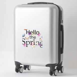Hello The Spring Blume Aufkleber