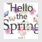 Hello The Spring Blume Aufkleber (Blatt)
