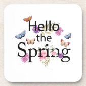 Hello The Spring Blume Getränkeuntersetzer (Vorderseite)