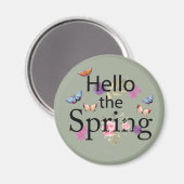 Hello The Spring Blume Magnet (Vorderseite/Rückseite)