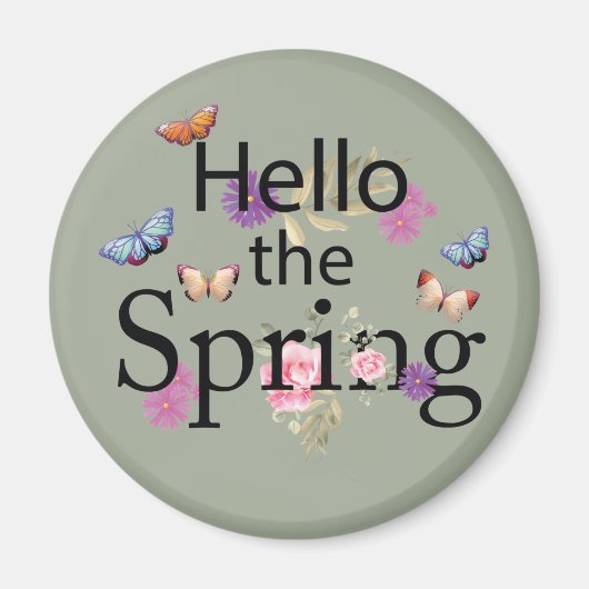 Hello The Spring Blume Magnet (Vorne)