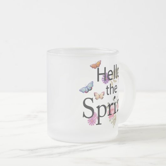 Hello The Spring Blume Mattglastasse (VorderseiteRechts)