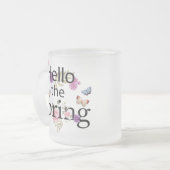Hello The Spring Blume Mattglastasse (Vorderseite Links)