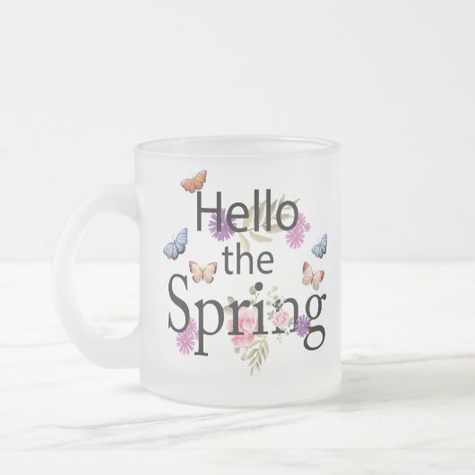 Hello The Spring Blume Mattglastasse (Links)