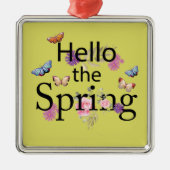 Hello The Spring Blume Ornament Aus Metall (Vorne)