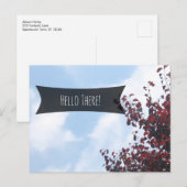 "Hello There" Hübsche Blue Sky Red-Blätter Postkarte (Vorne/Hinten)