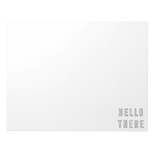 Hello There Minimalistische Kontur Letters Notizblock (Vorderseite)