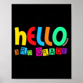 Hello Third 3rd Grade Back To School For Student B Poster (Vorne)