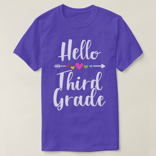 Hello third Grade 3rd back school teacher kids T-Shirt (Design vorne)
