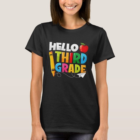 Hello Third Grade  3rd Grade Back To School Kids T-Shirt (Vorderseite)