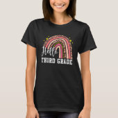 Hello Third Grade 3rd Grade Rainbow Leopard Back T T-Shirt (Vorderseite)