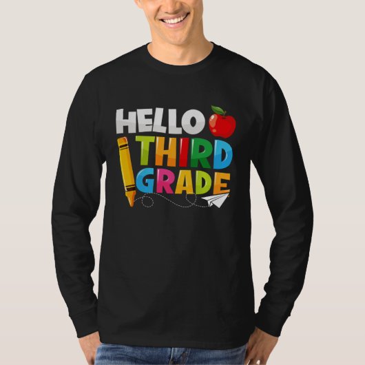 Hello Third Grade Back To School 3rd Grade Boys Gi T-Shirt (Vorderseite)