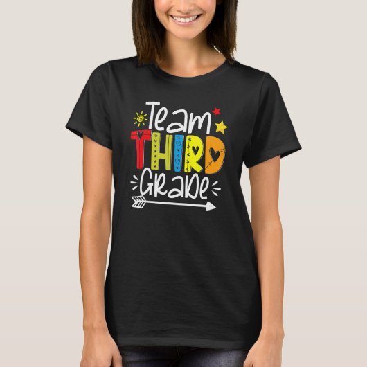 Hello Third Grade  Back To School 3rd Teacher Stud T-Shirt (Vorderseite)