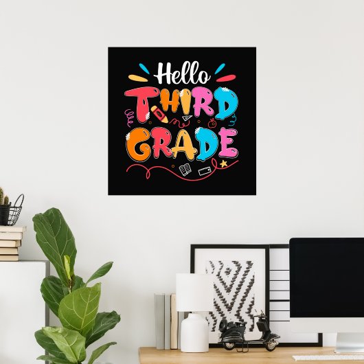 Hello Third Grade Doodle Poster (Heimbüro)