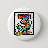 Hello Third Grade Gefärbte Krawatte Back T Button (Vorderseite)