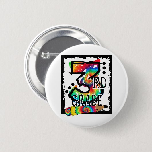 Hello Third Grade Gefärbte Krawatte Back T Button (Vorne & Hinten)