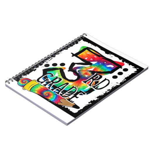 Hello Third Grade Gefärbte Krawatte Back T Notizblock (Linke Seite)