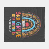 Hello Third Grade My Name is...Back to School Gift Fleecedecke (Vorderseite (Horizontal))