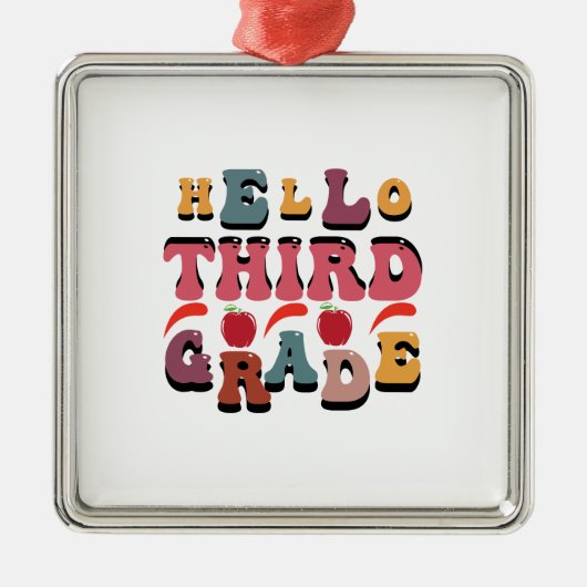 Hello Third Grade Ornament Aus Metall (Vorne)
