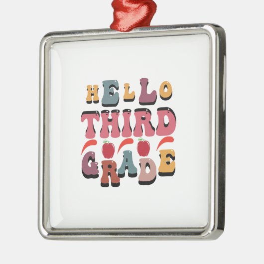 Hello Third Grade Ornament Aus Metall (Links)
