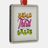Hello Third Grade Ornament Aus Metall (Rechts)