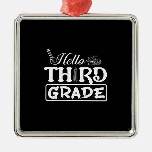 Hello Third Grade Ornament Aus Metall (Vorne)