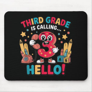 Hello Third Grade Shirt - Girls 3rd Grade Outfit, Mousepad