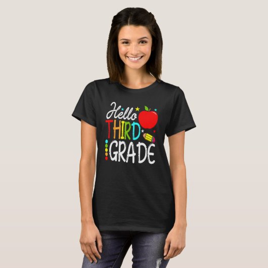 Hello Third Grade Team 3rd Grade Back To School Te T-Shirt (Vorne ganz)