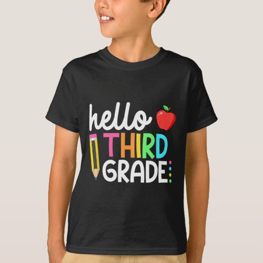 Hello Third Grade Team 3rd Grade Byck To School Te T-Shirt (Vorderseite)