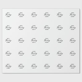 Hello thirty birthday name simple minimal elegant  geschenkpapier