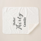 Hello thirty birthday name simple minimal elegant sherpadecke (Vorderseite (Horizontal))