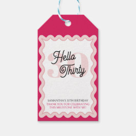 Hello Thirty Curvy Groovy 30. Geburtstag Geschenkanhänger
