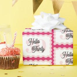 Hello Thirty Curvy Groovy 30. Geburtstag Geschenkpapier