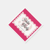 Hello Thirty Curvy Groovy 30. Geburtstag Serviette (Ecke)