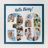 Hello Thirty Foto Collage 30th Birthday Square Puzzle (Vertikal)