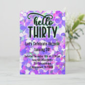 Hello Thirty - Lila Einladung (Stehend Vorderseite)