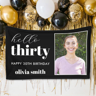 Hello Thirty Modern 30. Geburtstag Foto Banner