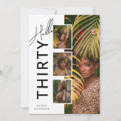Hello THIRTY' Modern Photo Collage 30th Birthday Einladung (Vorderseite)