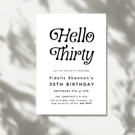 Hello Thirty Modern Retro 30. Geburtstag Einladung