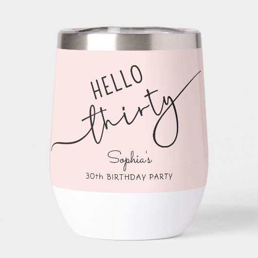 Hello Thirty Modern Script 30th Birthday  (Rückseite)