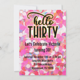 Hello Thirty - Pink Einladung