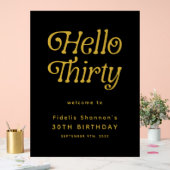Hello Thirty Retro 30. Geburtstag Begrüßungszeiche Acrylschild (Hochzeit)